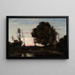 Landscape Painting at Twilight - Henri-Joseph Harpignies — framed artwork on a wall