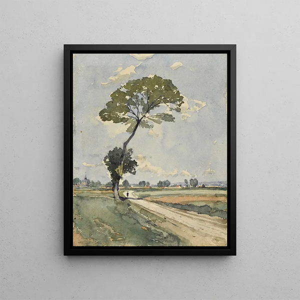 The tree at the roadside - Henri-Joseph Harpignies — framed artwork on a wall