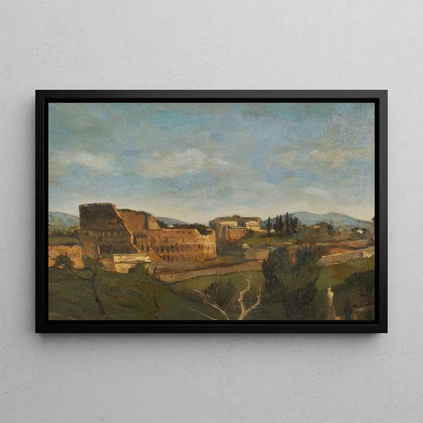 the Colosseum, Rome - Henri-Joseph Harpignies — framed artwork on a wall