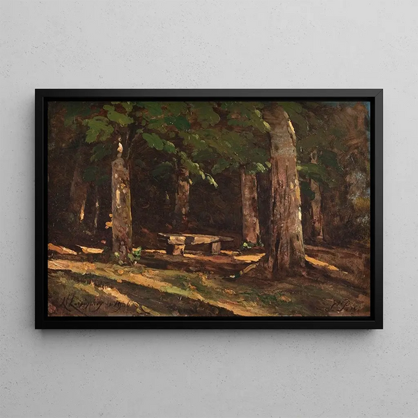 Le Banc - Henri-Joseph Harpignies — framed artwork on a wall