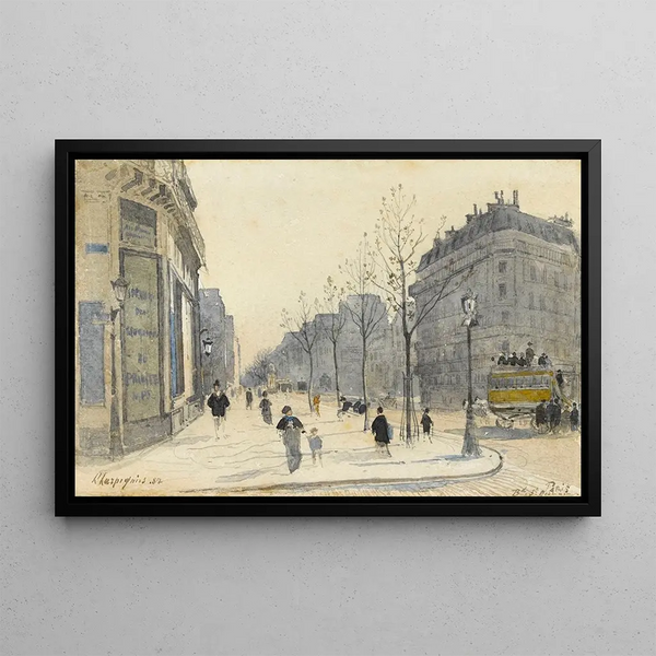 Le boulevard Saint-Germain, Paris - Henri-Joseph Harpignies — framed artwork on a wall