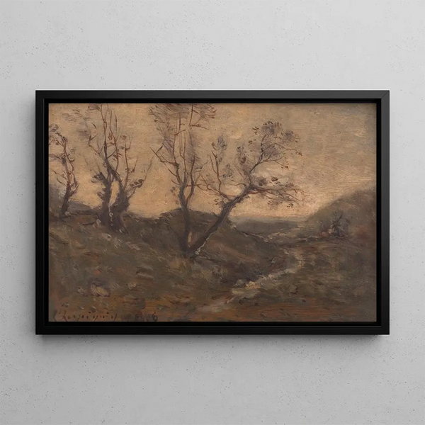 Le Ruisseau - Henri-Joseph Harpignies — framed artwork on a wall