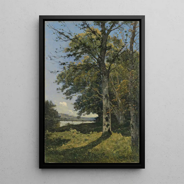 Les Bords de l'Yonne - Henri-Joseph Harpignies — framed artwork on a wall