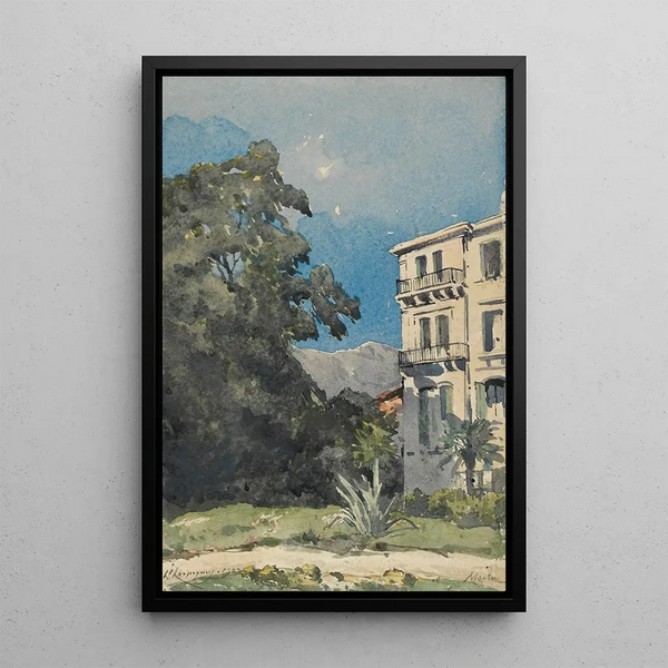 Menton - Henri-Joseph Harpignies — framed artwork on a wall