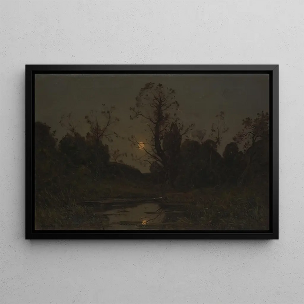 Lever de lune - Henri-Joseph Harpignies — framed artwork on a wall