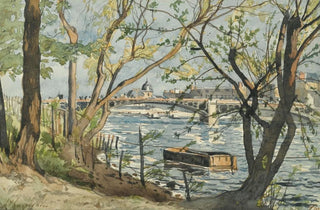 Vue de Paris sur la Seine avec le pont du Carrousel - Henri-Joseph Harpignies — artwork view