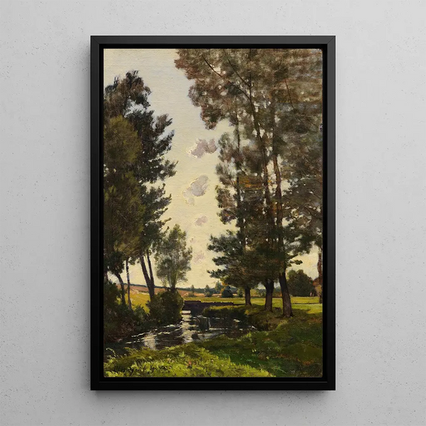 Landscape with Stream - Henri-Joseph Harpignies — framed artwork on a wall