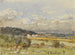 Landscape with a few thatched cottages - Henri-Joseph Harpignies — artwork view