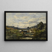 Landscape painting with a pond and some valleys - Henri-Joseph Harpignies — framed artwork on a wall