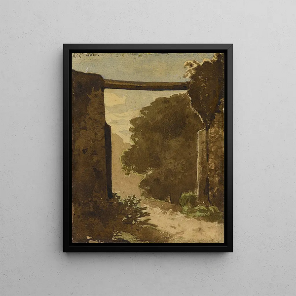 Door - Henri-Joseph Harpignies — framed artwork on a wall