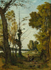 Reading in the Forest - Henri-Joseph Harpignies — artwork view