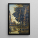 Hunting scene painting - Henri-Joseph Harpignies — framed artwork on a wall