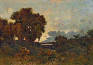Sunset Painting on the Allier - Henri-Joseph Harpignies — artwork view