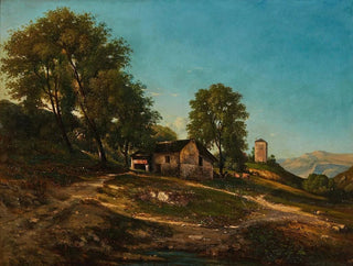 Summer Landscape with Farm - Henri-Joseph Harpignies — artwork view