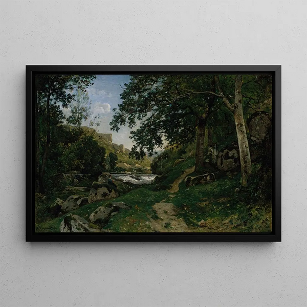 The rocky path in Morvan - Henri-Joseph Harpignies — framed artwork on a wall