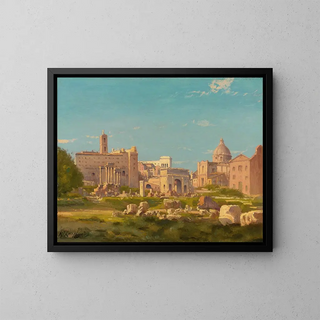 The Roman Forum - Henri-Joseph Harpignies — framed artwork on a wall