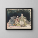 Two dolls or puppets sitting on cushions - Henri-Joseph Harpignies — framed artwork on a wall