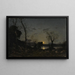 a lake under moonlight - Henri-Joseph Harpignies — framed artwork on a wall