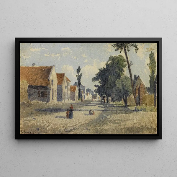 Une Rue de Village - Henri-Joseph Harpignies — framed artwork on a wall