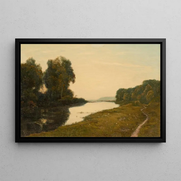 View of a stream - Henri-Joseph Harpignies — framed artwork on a wall