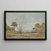 View of the Gulf of Juan-les-Pins near Antibes - Henri-Joseph Harpignies — framed artwork on a wall