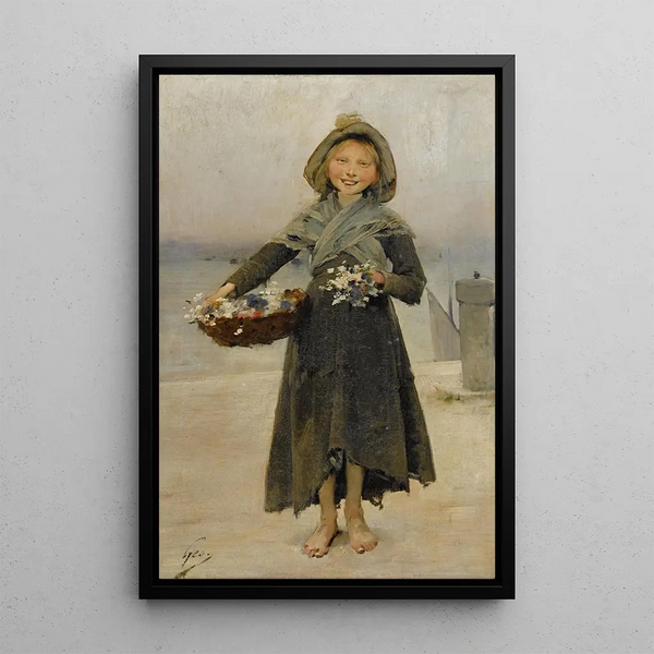 Flower Painting - Henri Jules Jean Geoffroy — framed artwork on a wall