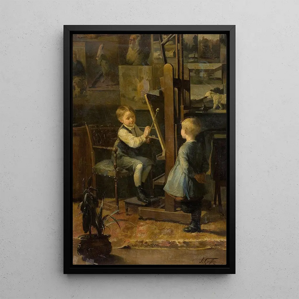 In the artist's studio - Henri Jules Jean Geoffroy — framed artwork on a wall