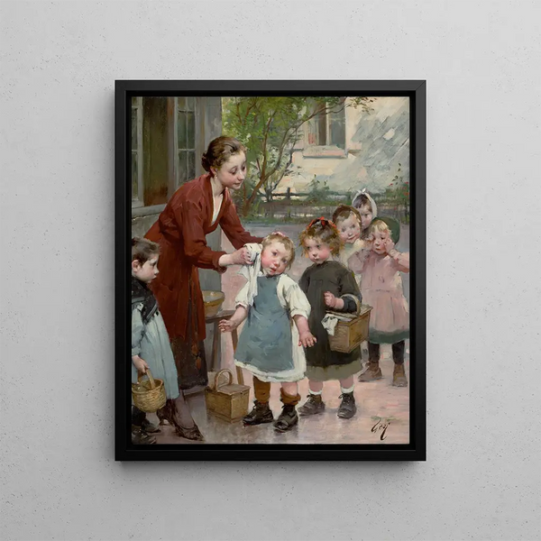 The Touch of Teachers - Henri Jules Jean Geoffroy — framed artwork on a wall