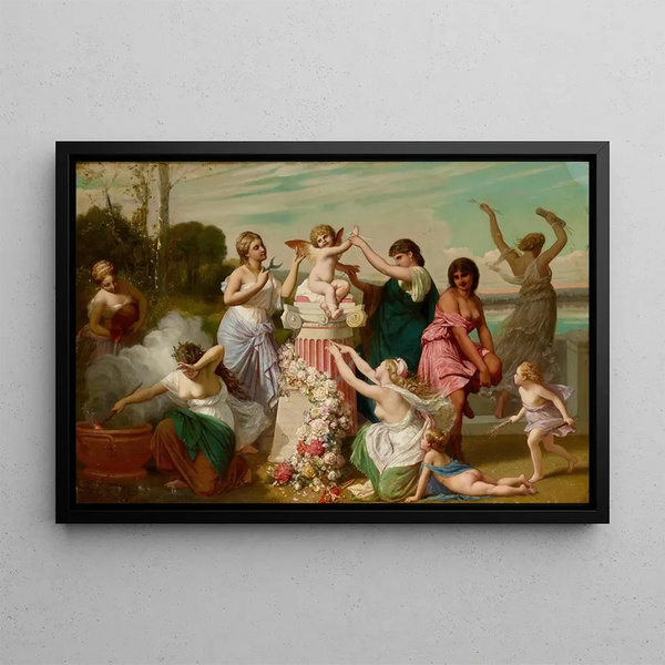 Émondant les ailes de Cupidon - Henri-Pierre Picou — framed artwork on a wall