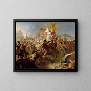 Armide fighting the Christians - Henri Antoine de Favanne — framed artwork on a wall