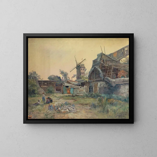 Moulins de Montmartre - Henri Arthur Bonnefoy — framed artwork on a wall