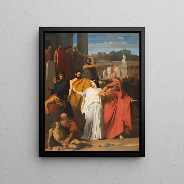 Oedipus leaving Thebes - Henri Augustin Gambard — framed artwork on a wall