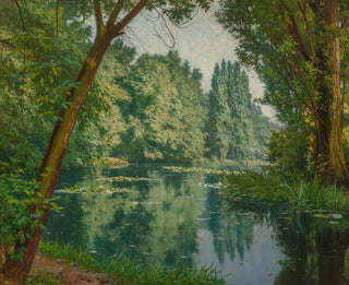Summer Water Lilies Painting - Henri Biva — artwork view