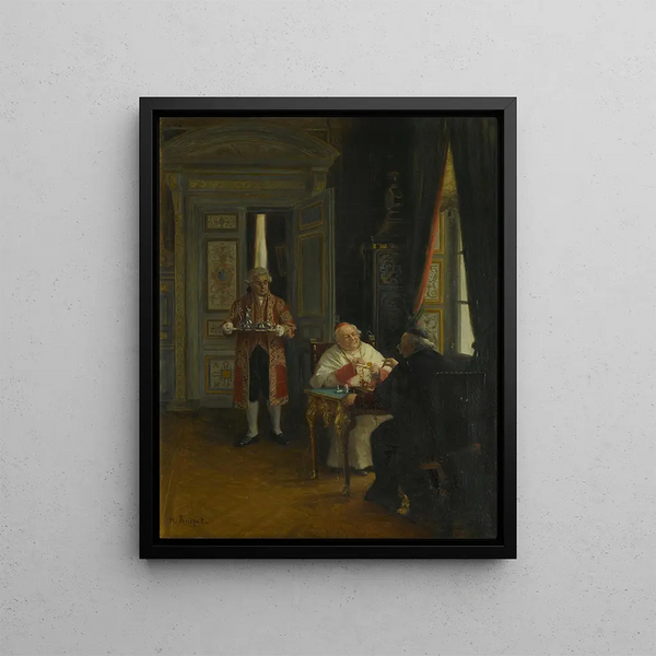 The chess game - Henri Brispot — framed artwork on a wall