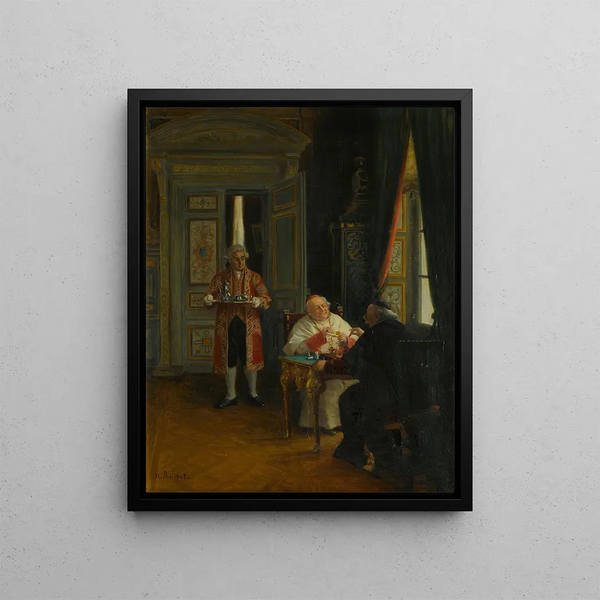 The chess game (Conflict of cases) - Henri Brispot — framed artwork on a wall