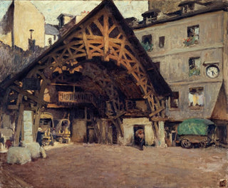 L'Auberge du Compas d'Or painting, Montorgueil Street - Henri Dabadie — artwork view