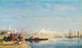 Turkish Painting waiting on a quay on the Bosphorus Istanbul - Henri Duvieux — artwork view