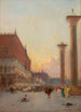 Venice painting, view of the Doge's Palace and Saint Mark's Column - Henri Duvieux — artwork view