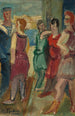 Women and sailors at the port - Henri Epstein — artwork view