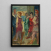 Women and sailors at the port - Henri Epstein — framed artwork on a wall