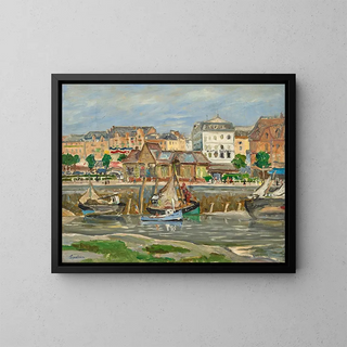 View of the port - Henri Epstein — framed artwork on a wall