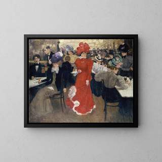 the Café d'Harcourt in Paris - Henri Evenepoel — framed artwork on a wall