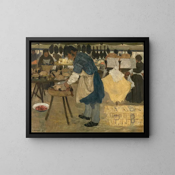 Le volailler - Henri Evenepoel — framed artwork on a wall