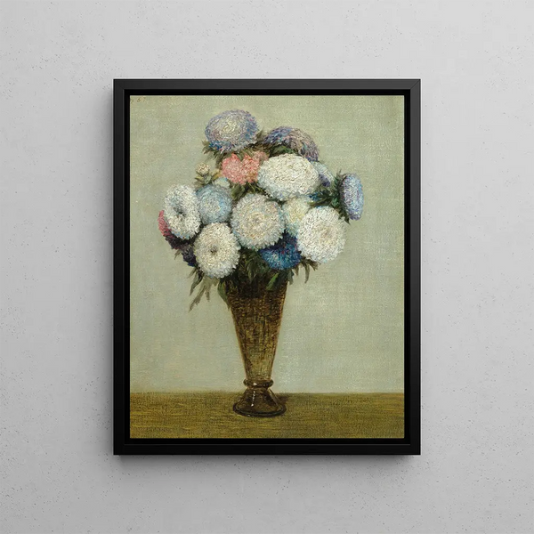 Bouquet de fleurs - Henri Fantin-Latour — framed artwork on a wall