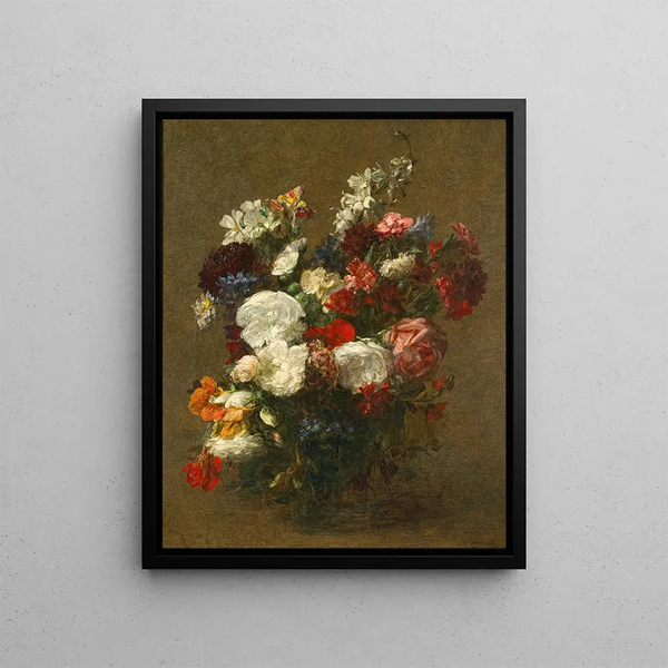Various Flowers - Henri Fantin-Latour — framed artwork on a wall
