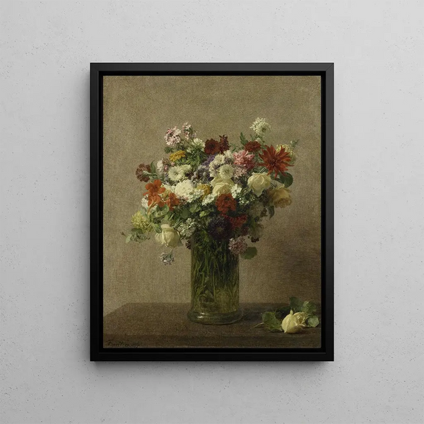 Flowers of Normandy - Henri Fantin-Latour — framed artwork on a wall