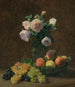 Still life, vase of roses, peaches and grapes - Henri Fantin-Latour — artwork view