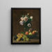 Still life, vase of roses, peaches and grapes - Henri Fantin-Latour — framed artwork on a wall