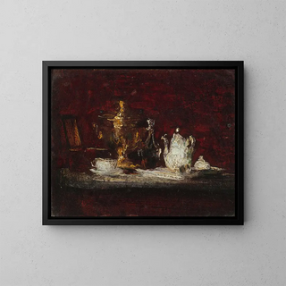 Still life with samovar - Henri Fantin-Latour — framed artwork on a wall