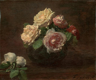 Roses in a Bowl - Henri Fantin-Latour — artwork view